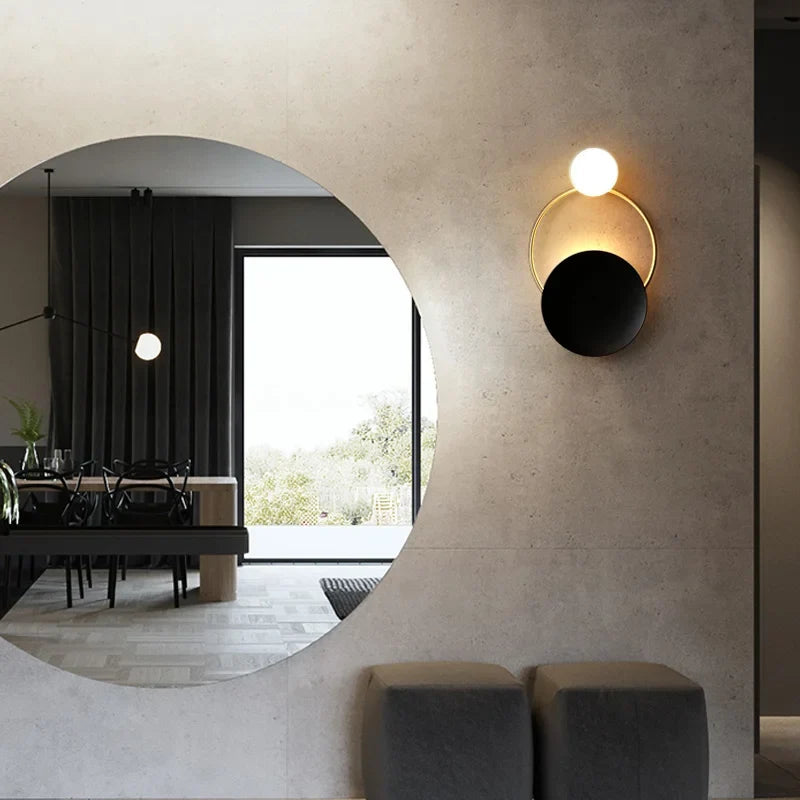 Designer Spherical Glass Halo Wall Lamp