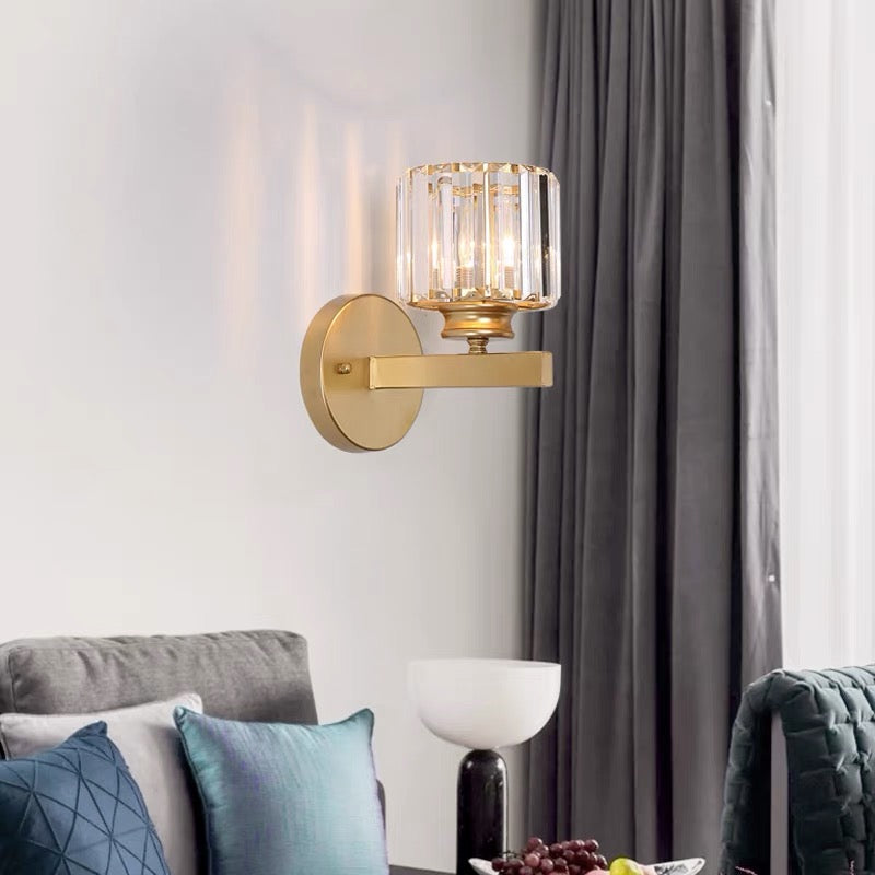 Crystal & Iron Modern Wall Sconce