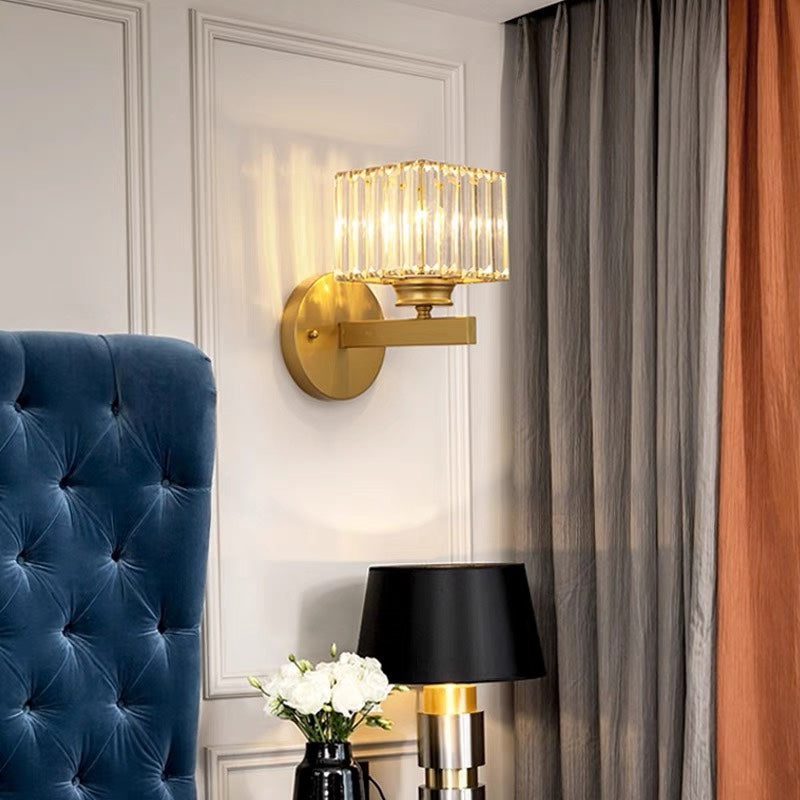 Crystal & Iron Modern Wall Sconce