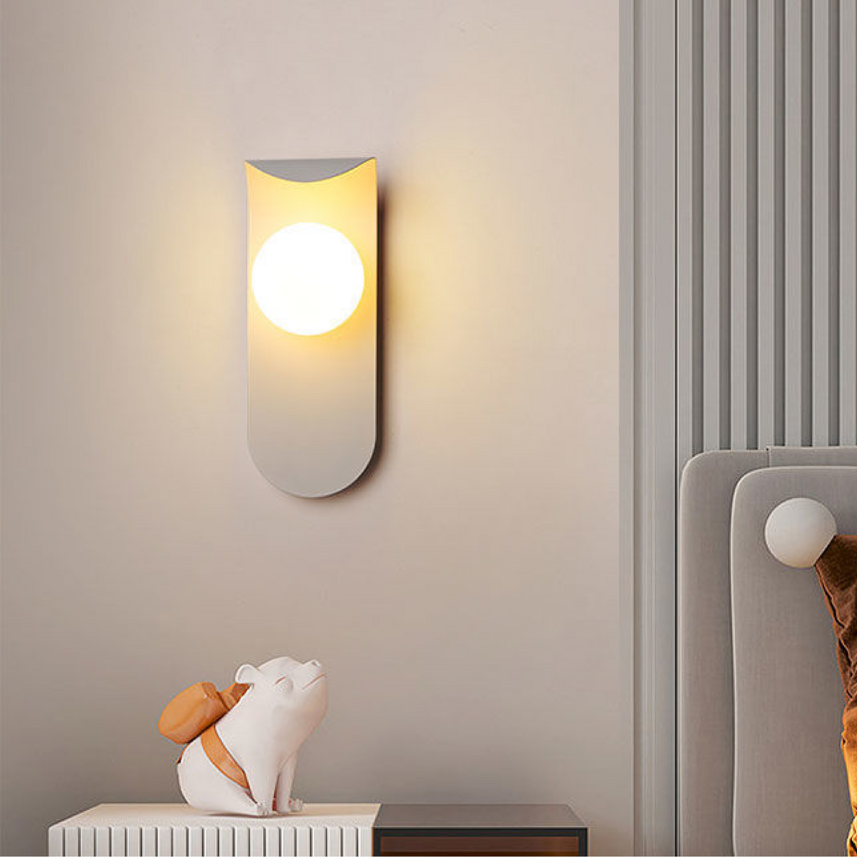 Scandinavian Curved Panel Globe Wall Light