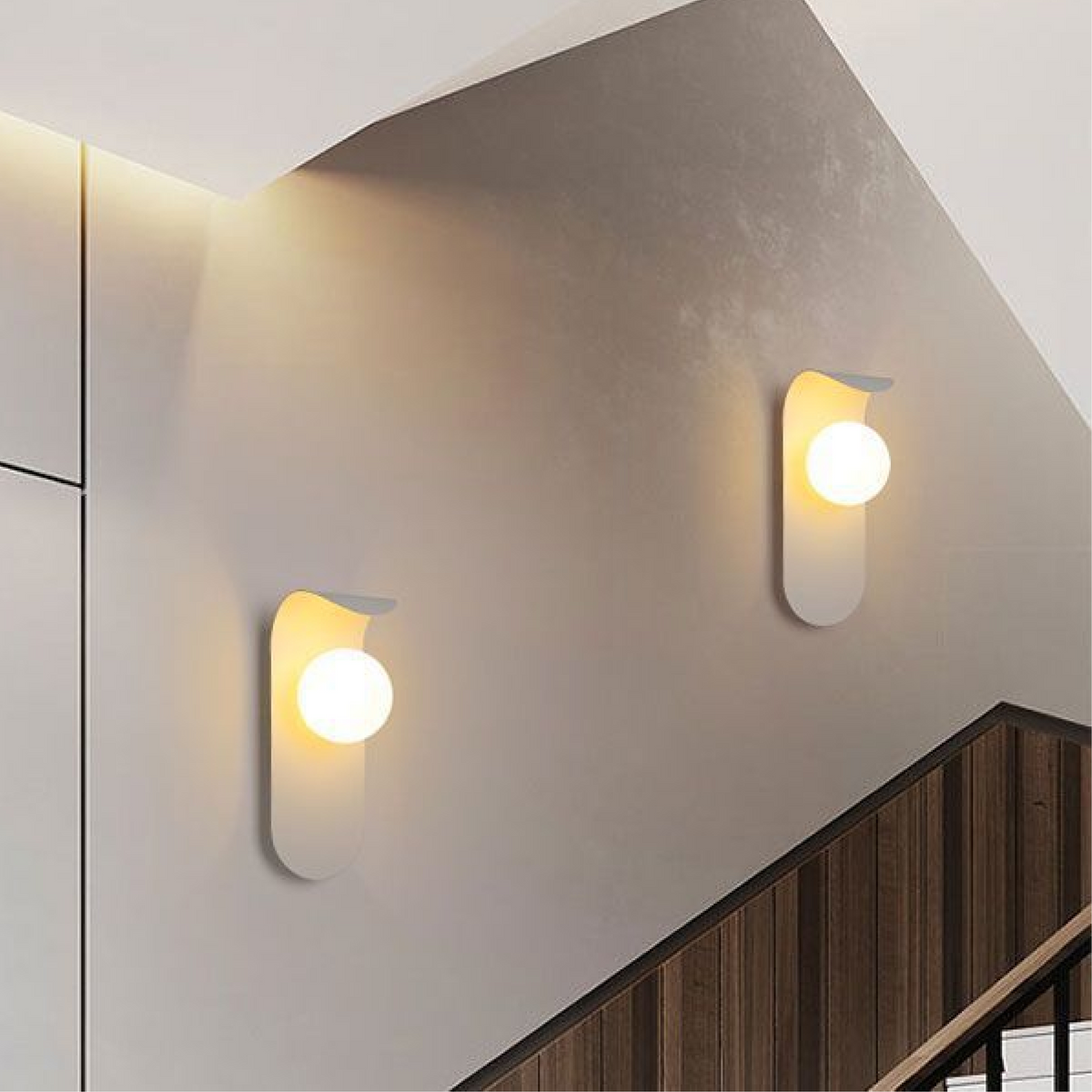 Scandinavian Curved Panel Globe Wall Light