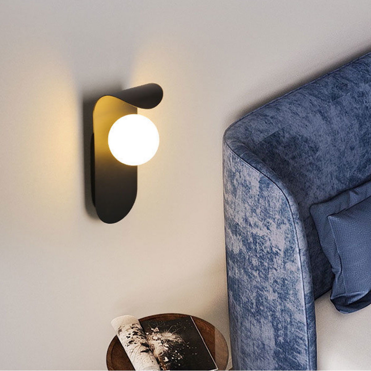 Scandinavian Curved Panel Globe Wall Light