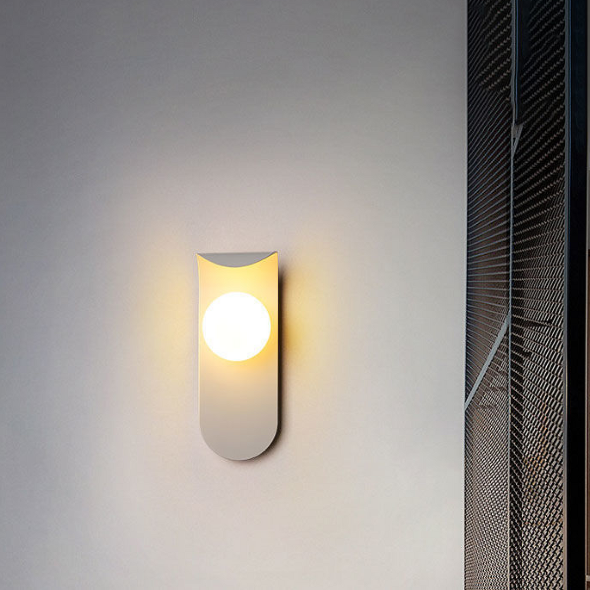 Scandinavian Curved Panel Globe Wall Light