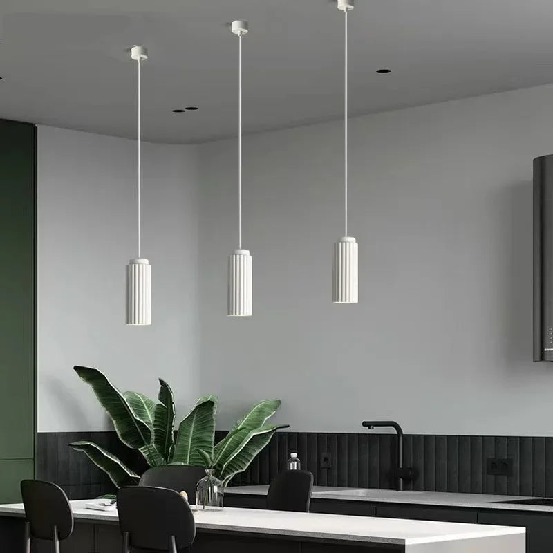 NordicGlow Fluted Glass LED Pendant