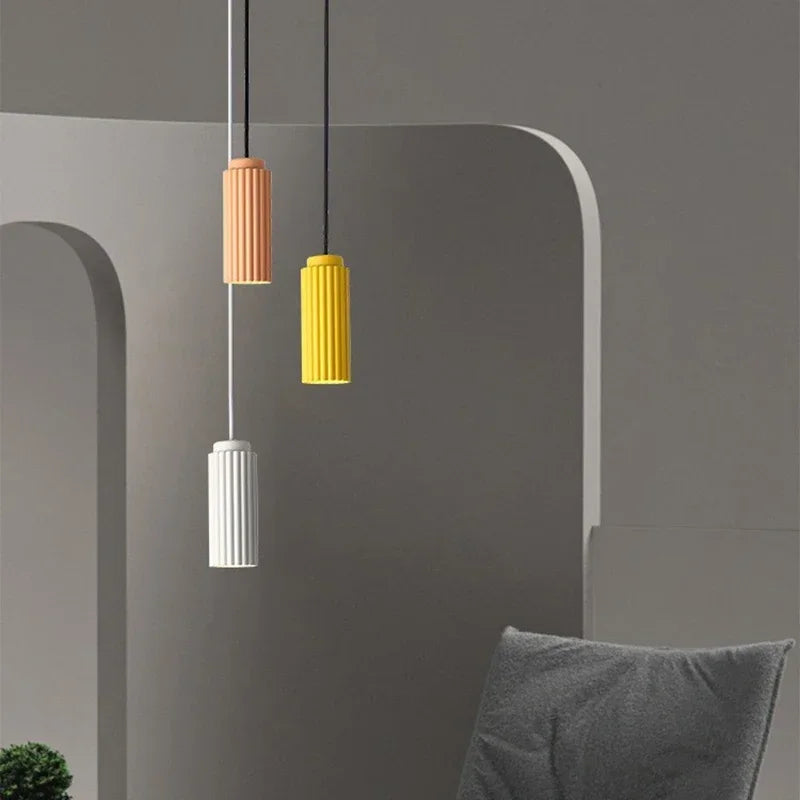 NordicGlow Fluted Glass LED Pendant