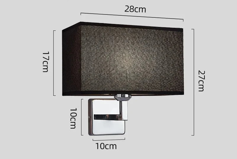 Fabric Shade Wall Lamp with LED Reading Arm