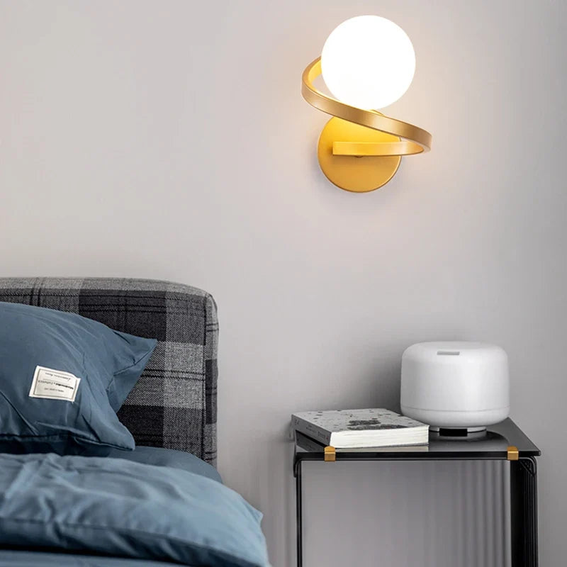 Astra Spiral LED Globe Wall Light