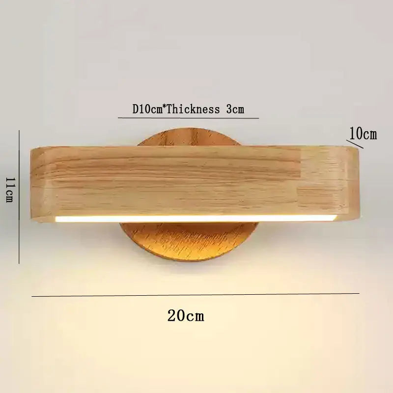 Japanese Wood Rotating Wall Lamp