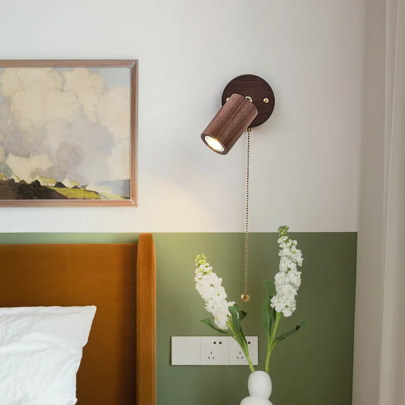 Arlo Walnut & Brass Wall Spotlight
