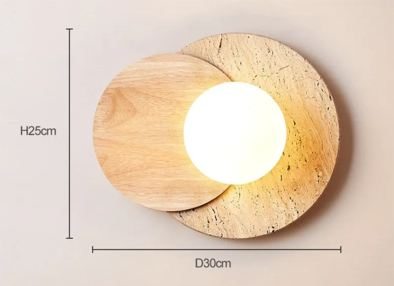 Wabi-Sabi Natural Stone & Wood Wall Lamp