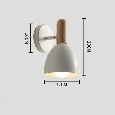 Nordic Wood Adjustable Bedside Wall Lamp