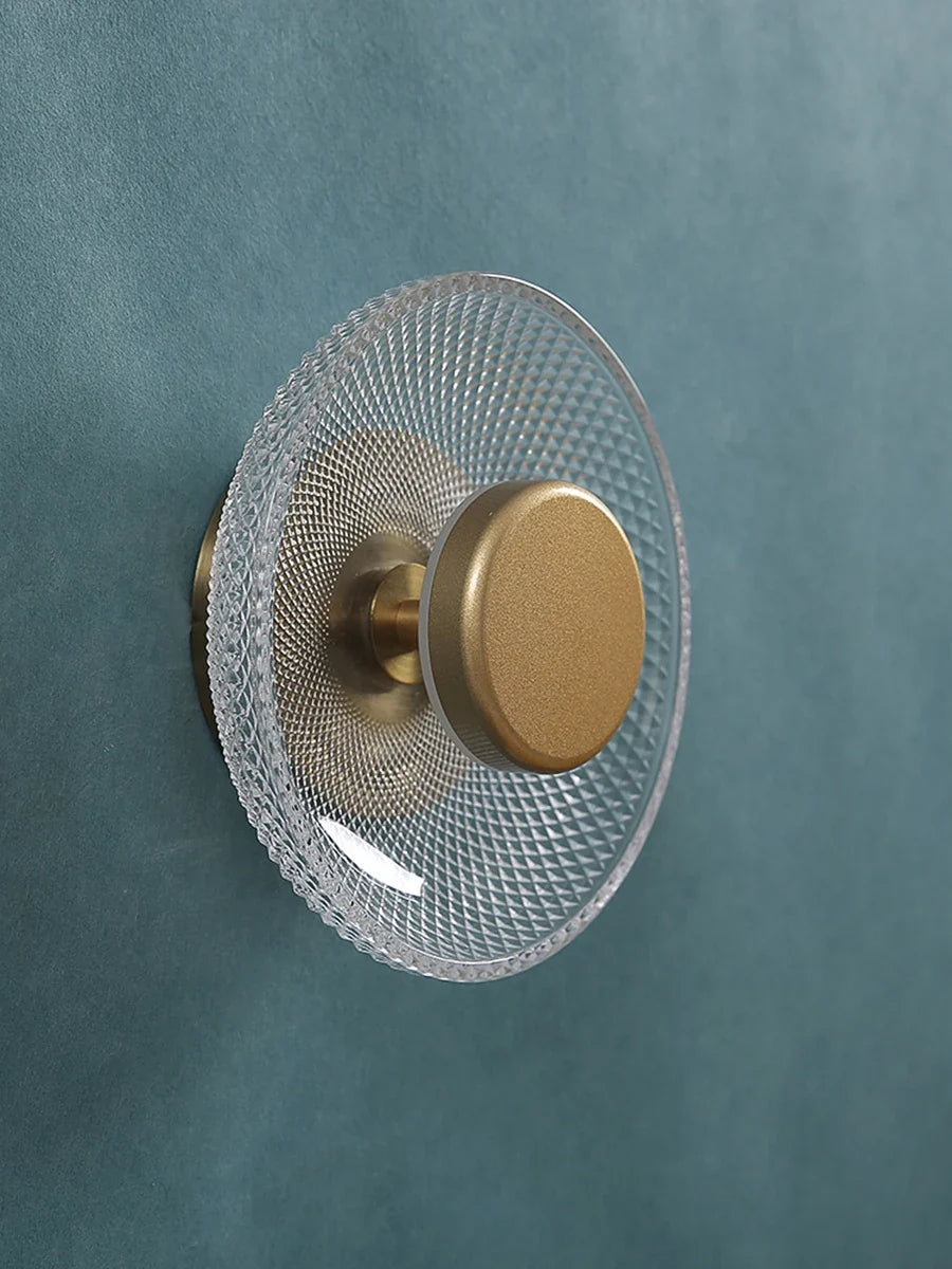 Textured Coloured Glass LED Disc Wall Lamp