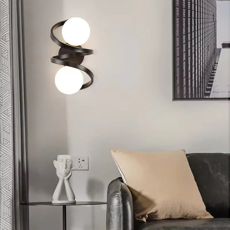 Astra Spiral LED Globe Wall Light