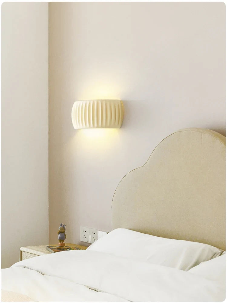 French Ribbed Resin Up & Down Wall Lamp