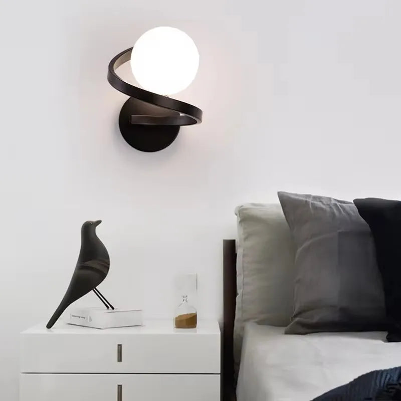 Astra Spiral LED Globe Wall Light