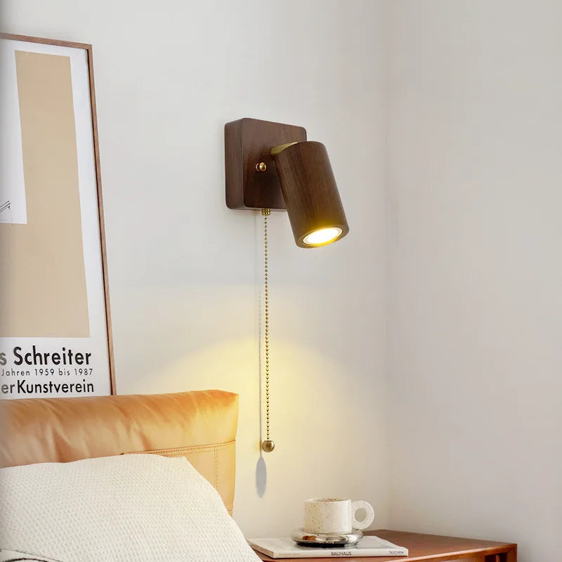 Arlo Walnut & Brass Wall Spotlight