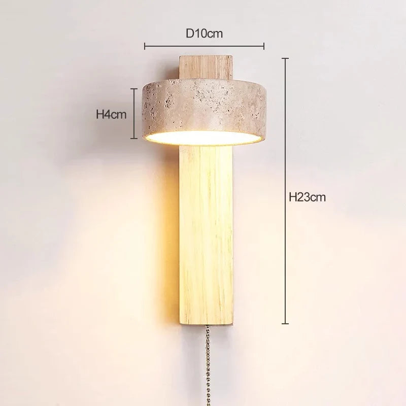 Éclat Wabi-Sabi Travertine Wall Lamp
