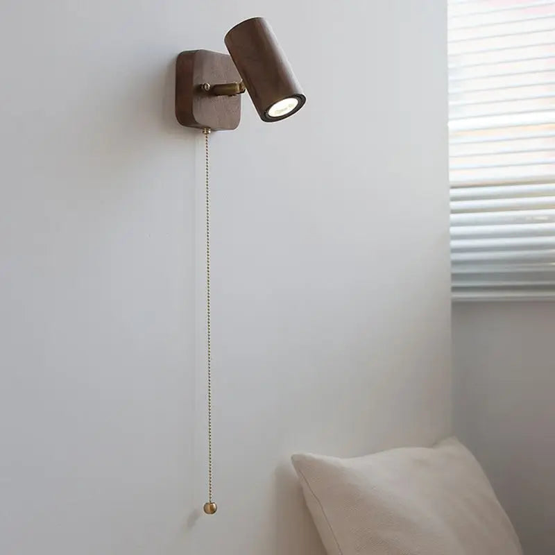 Arlo Walnut & Brass Wall Spotlight