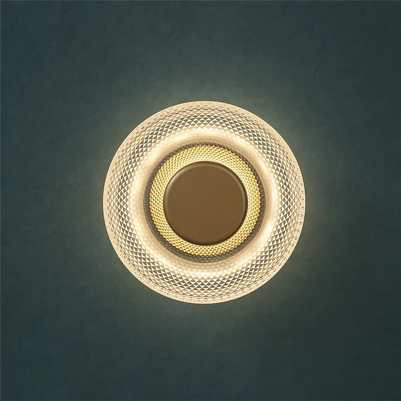 Textured Coloured Glass LED Disc Wall Lamp