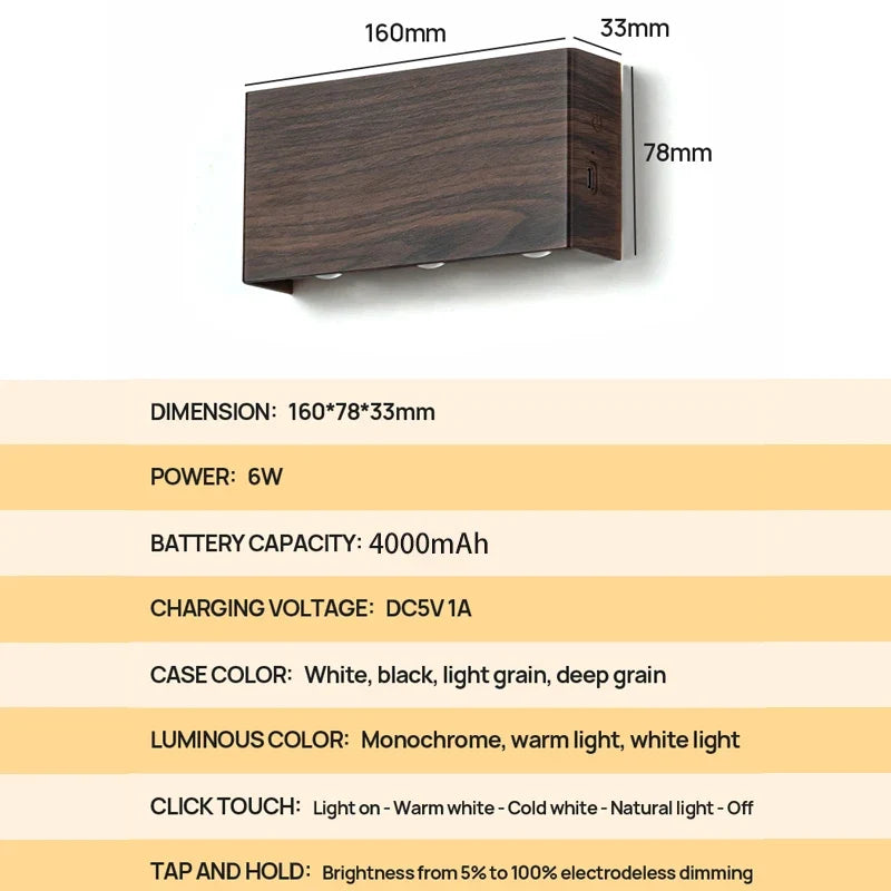 LumiBlock Rechargeable Wireless Wall Lamp