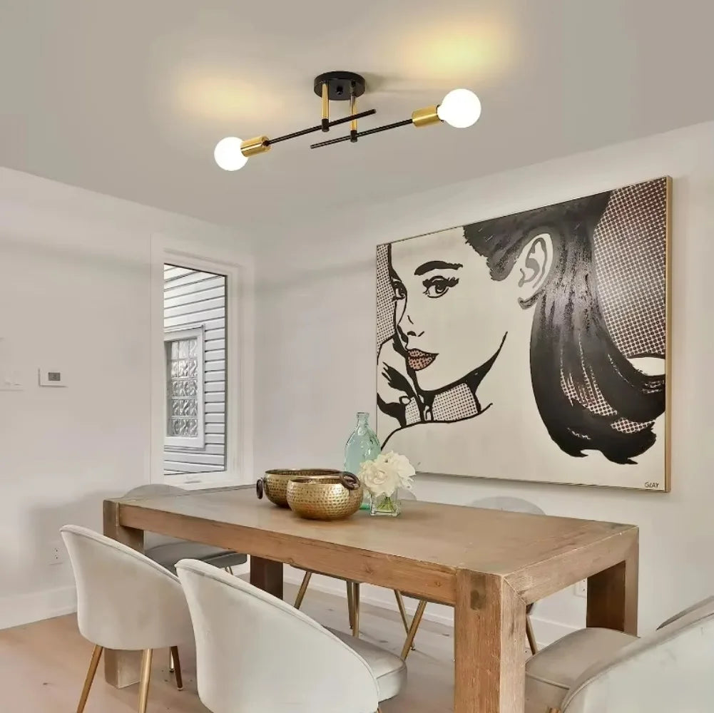 Modern 2-Light Flush Mount Ceiling Lamp