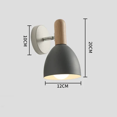 Nordic Wood Adjustable Bedside Wall Lamp