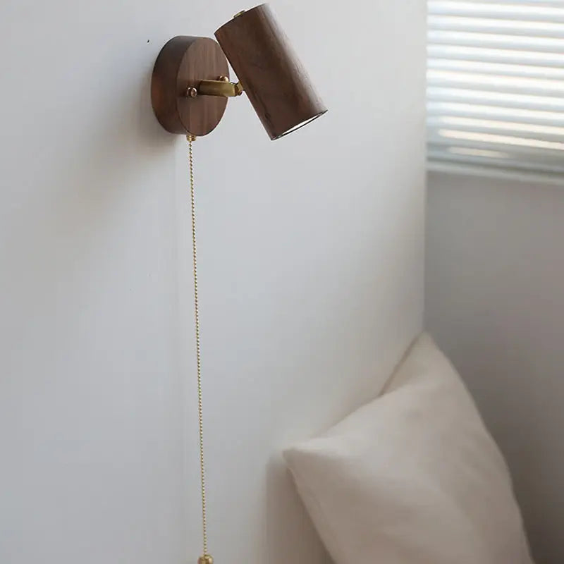 Arlo Walnut & Brass Wall Spotlight