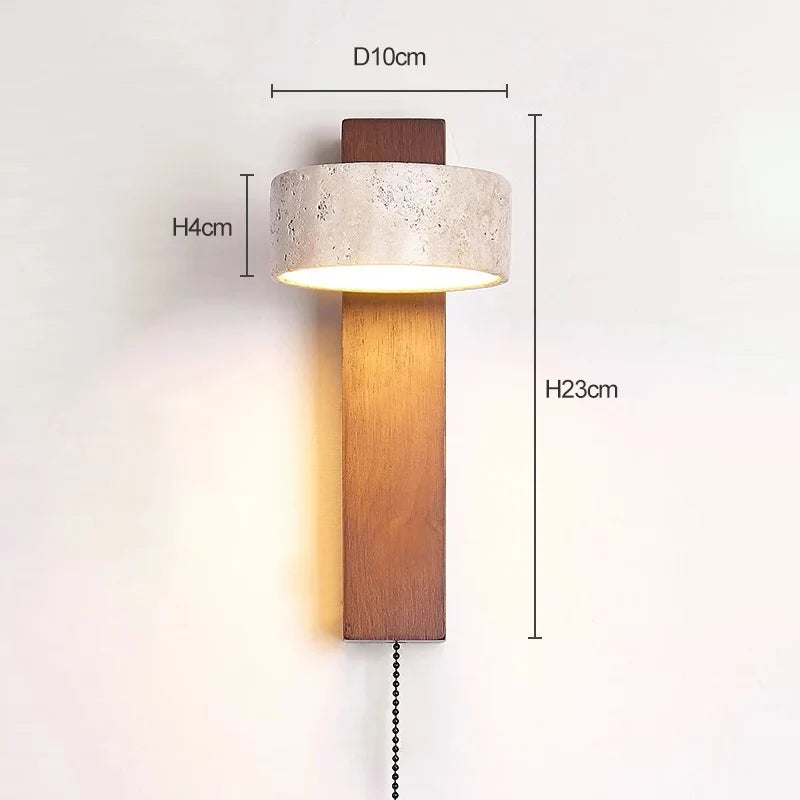 Éclat Wabi-Sabi Travertine Wall Lamp