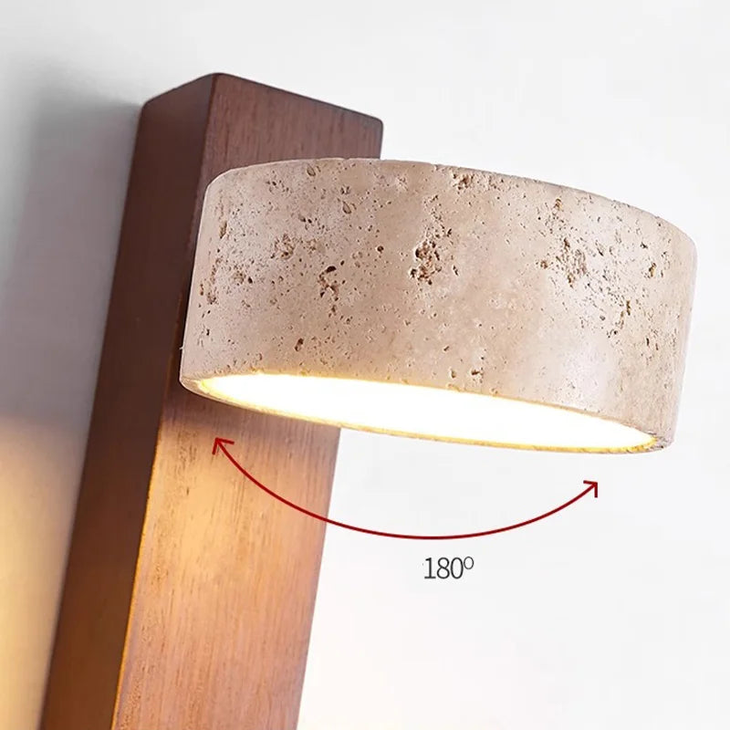 Éclat Wabi-Sabi Travertine Wall Lamp