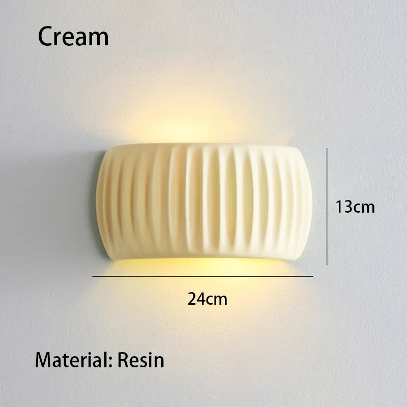 French Ribbed Resin Up & Down Wall Lamp