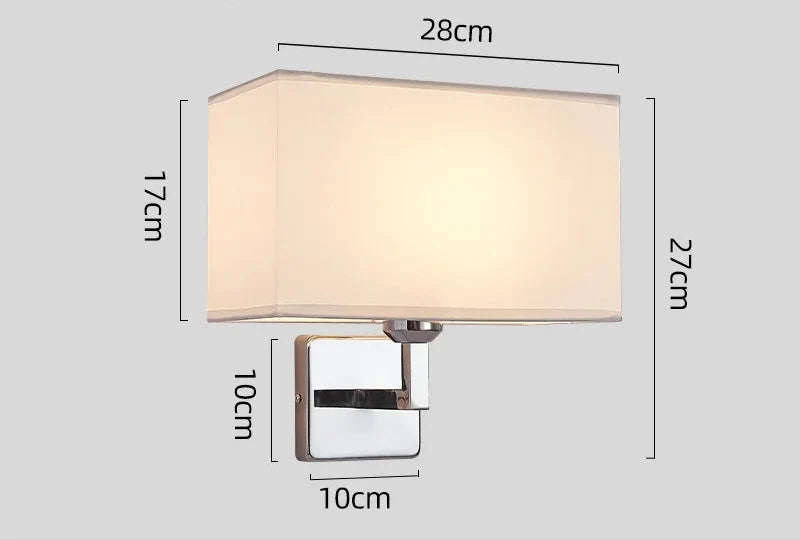 Fabric Shade Wall Lamp with LED Reading Arm