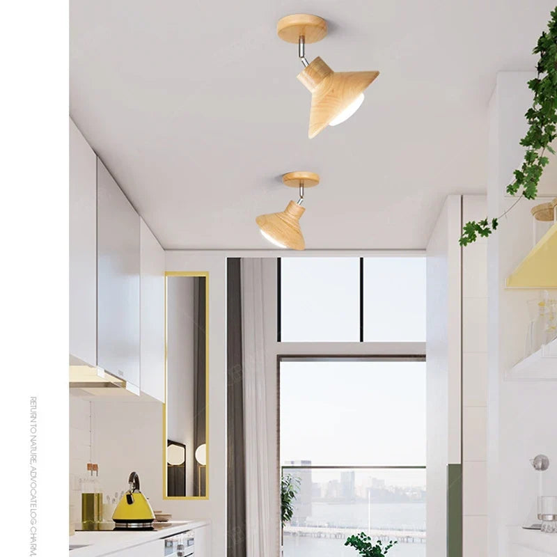 NordicWood Timber Cone Ceiling Lamp