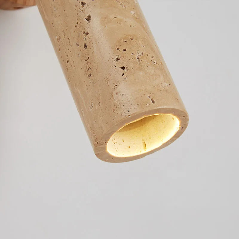 Huangdong Travertine & Wood Wall Lamp