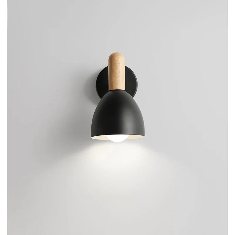 Nordic Wood Adjustable Bedside Wall Lamp