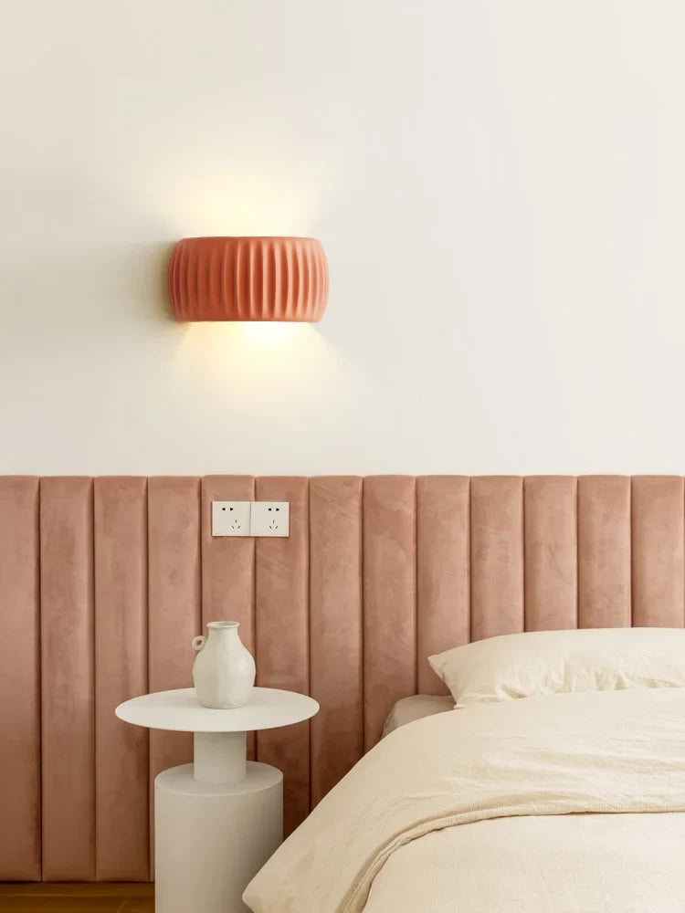 French Ribbed Resin Up & Down Wall Lamp