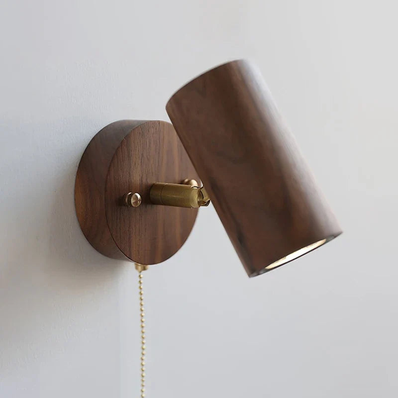 Arlo Walnut & Brass Wall Spotlight