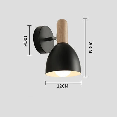 Nordic Wood Adjustable Bedside Wall Lamp