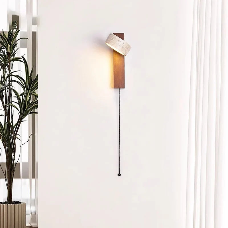 Éclat Wabi-Sabi Travertine Wall Lamp