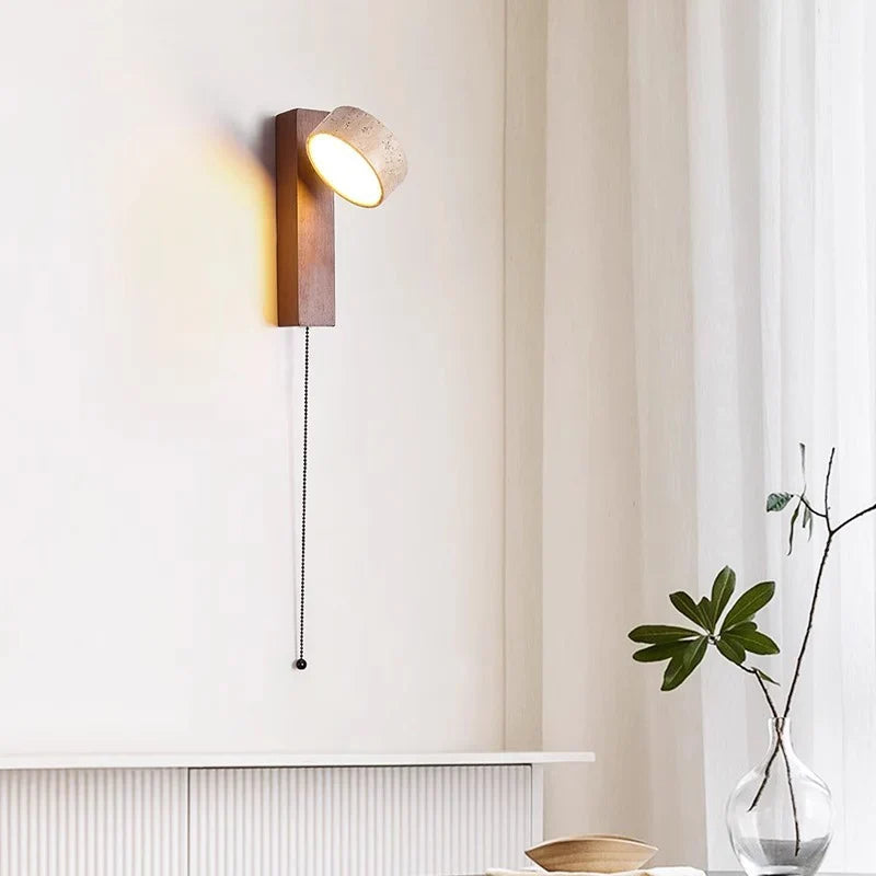 Éclat Wabi-Sabi Travertine Wall Lamp