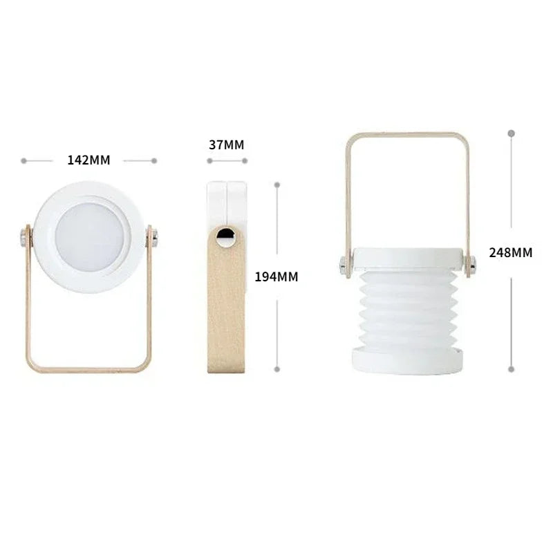 Wooden Handle Folding Portable Lantern Lamp