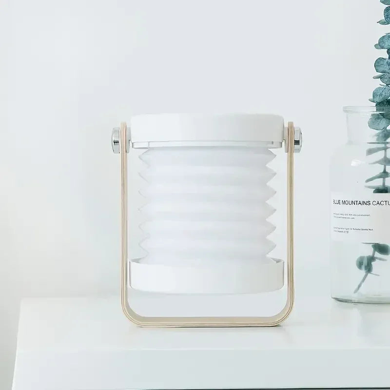 Wooden Handle Folding Portable Lantern Lamp