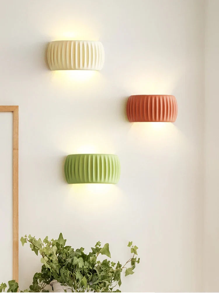French Ribbed Resin Up & Down Wall Lamp