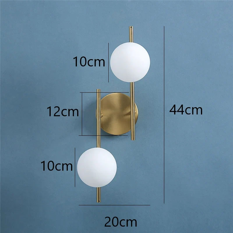 Astra Frosted Globe Gold Wall Light