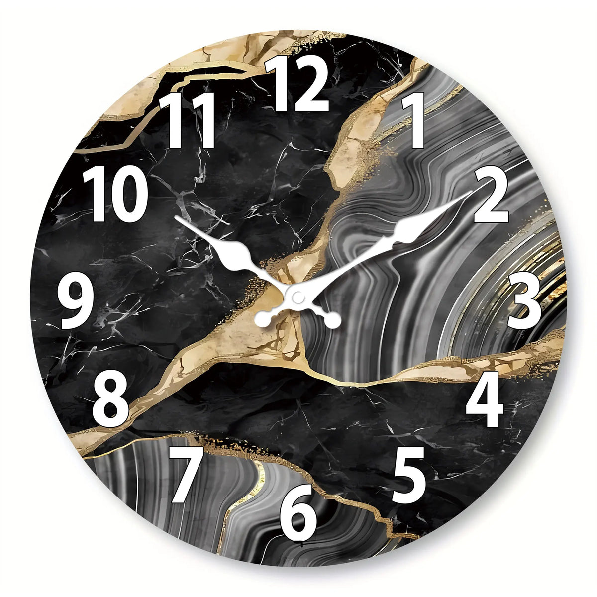 MarbellaTime Marble Wooden Wall Clock