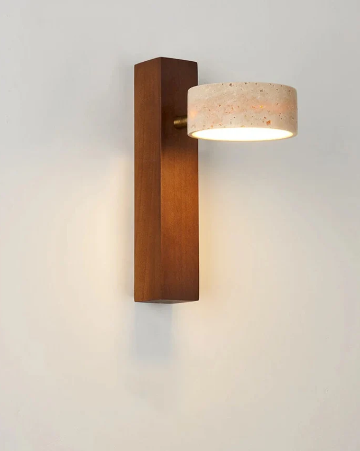 Travertine & Walnut Wall Lamp