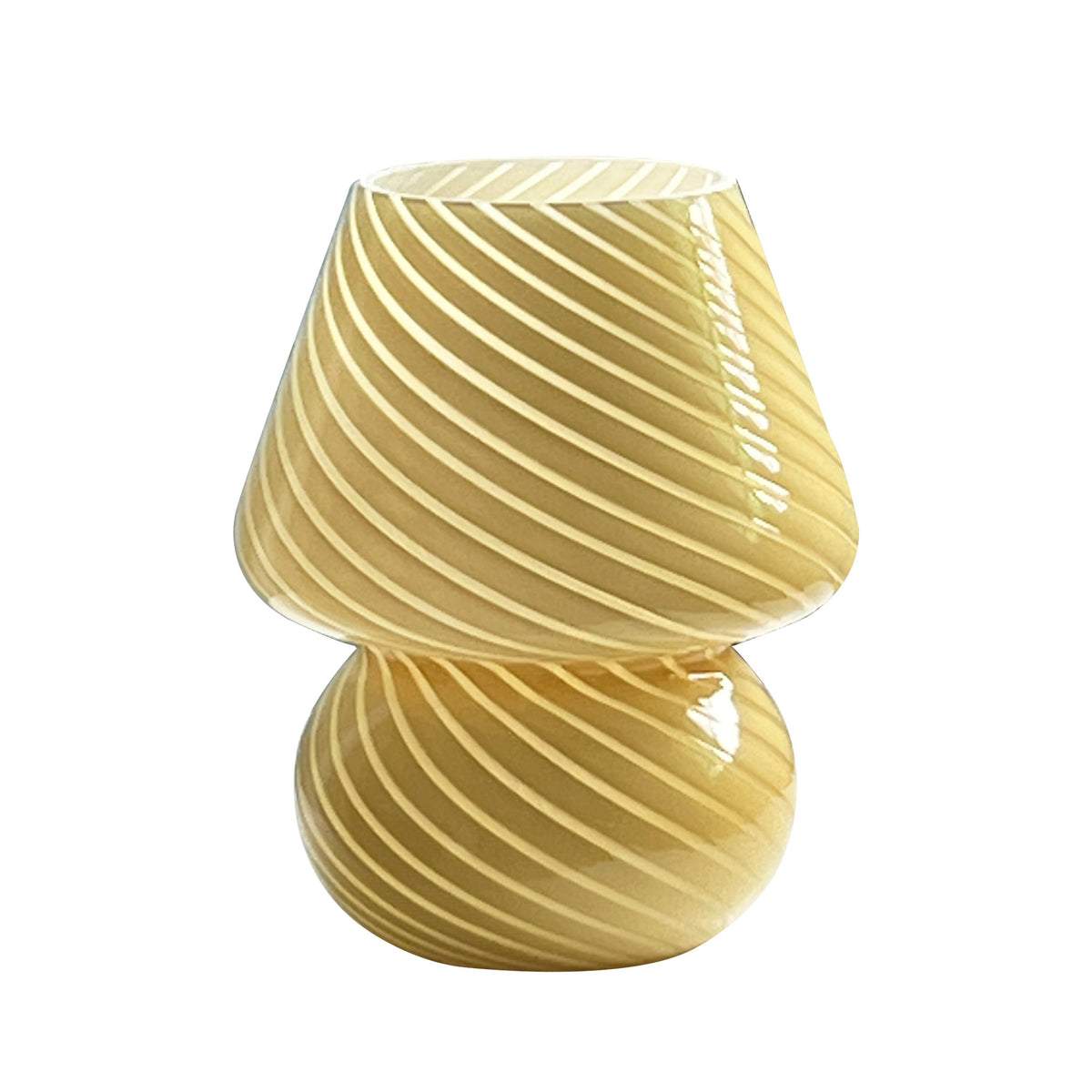 Murano-Style Swirl Glass Mushroom Lamp