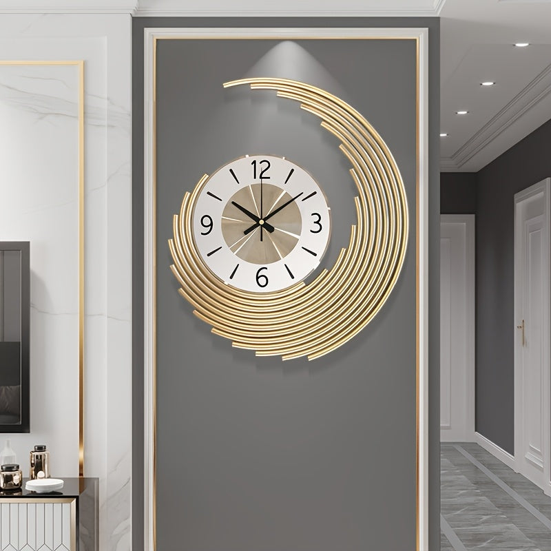 Modern 3D Crescent Metal Wall Clock