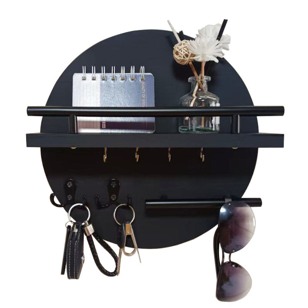 Round Wooden Key Holder Shelf