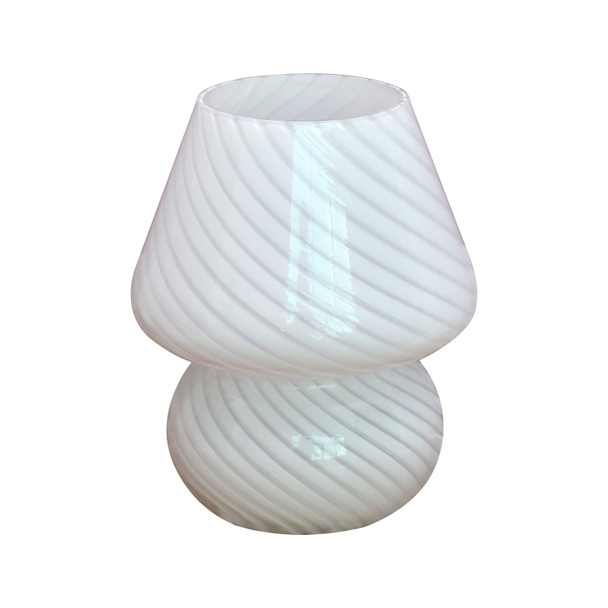 Murano-Style Swirl Glass Mushroom Lamp