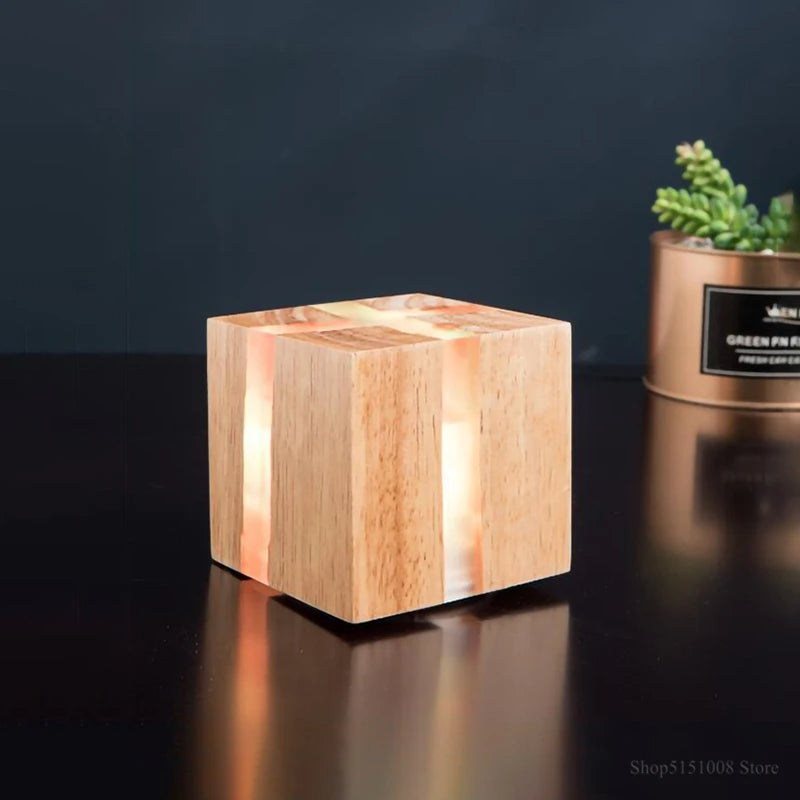 WoodAura Hand-Carved Wood & Resin Wall Light